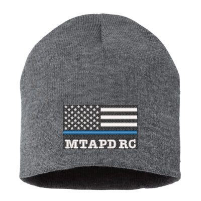 MTAPD Running Club "Blue Line" Embroidered Beanie - 8" Knit Beanie Thumbnail