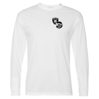 MTAPD Running Club Shield + Logo White Long Sleeve Performance Tee Thumbnail